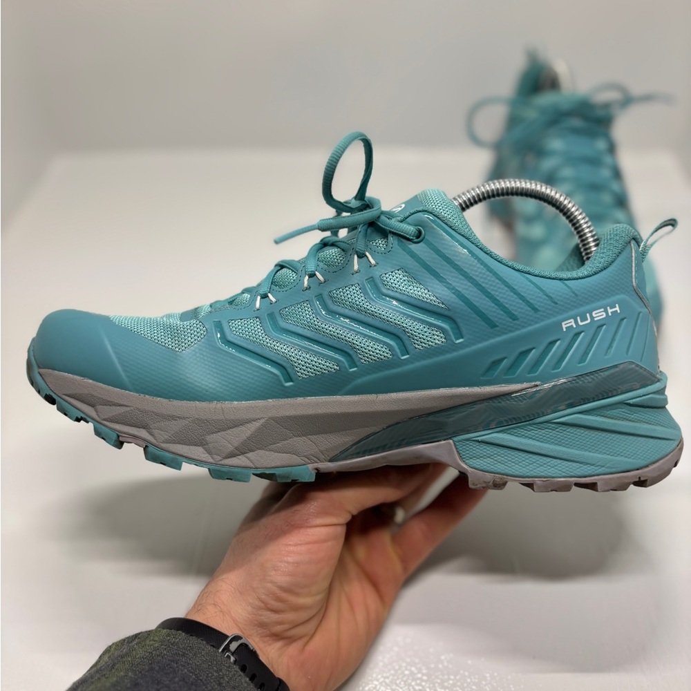 SCARPA Rush Trail Running Shoes Women’s 10 men’s 9 Teal  Vibram Hiking Sneakers - Picture 12 of 16